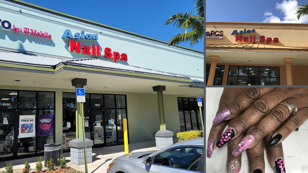 Nail salon workstations with polish displays